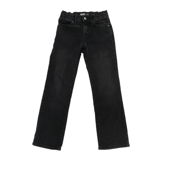 Old Navy Black Straight Leg Adjustable Waist Jeans Size 10 Kids - Picture 1 of 5